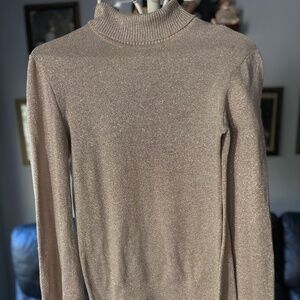 Gold Turtleneck Metallic TOP